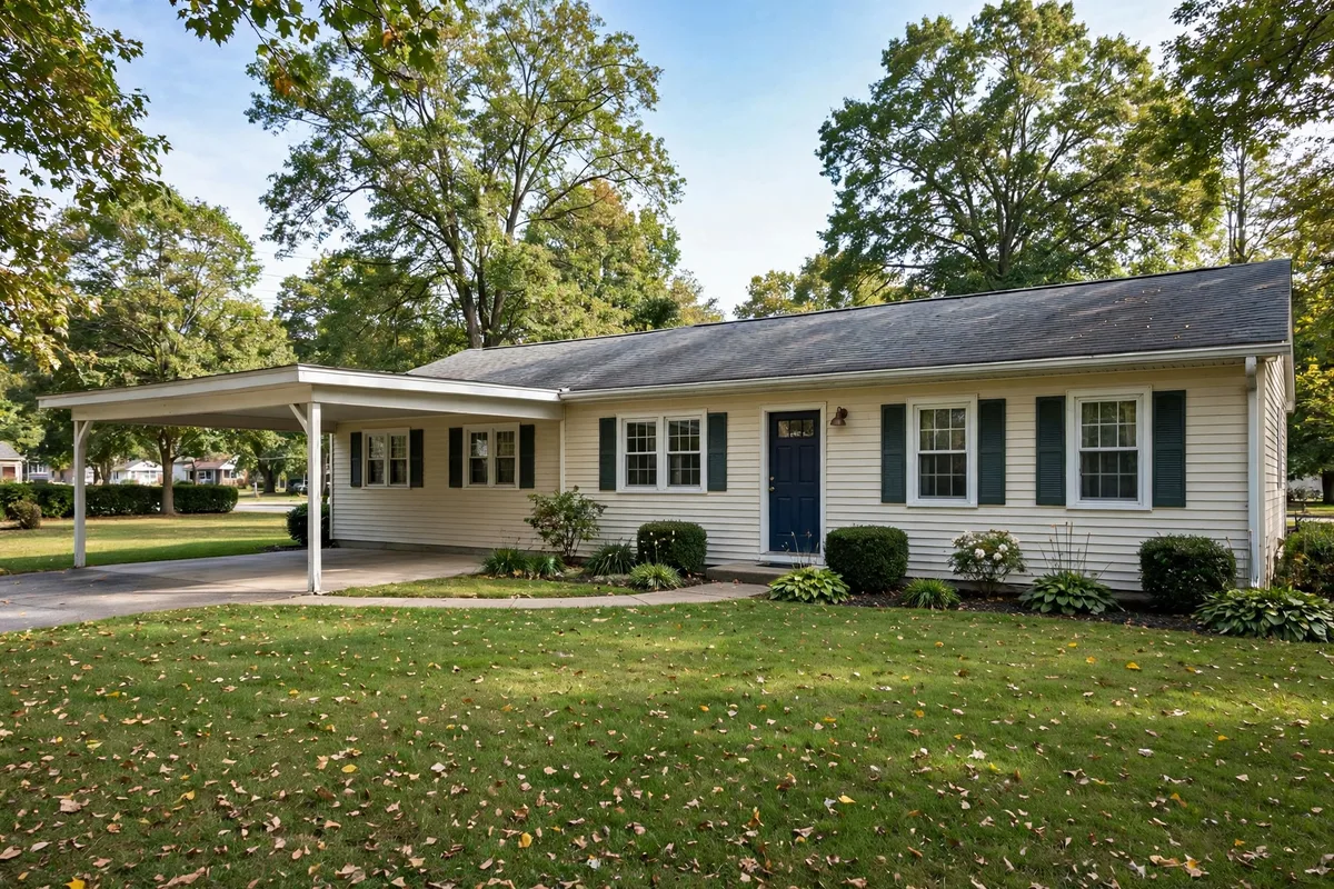 A single-story ranch house with a carport in Seaford