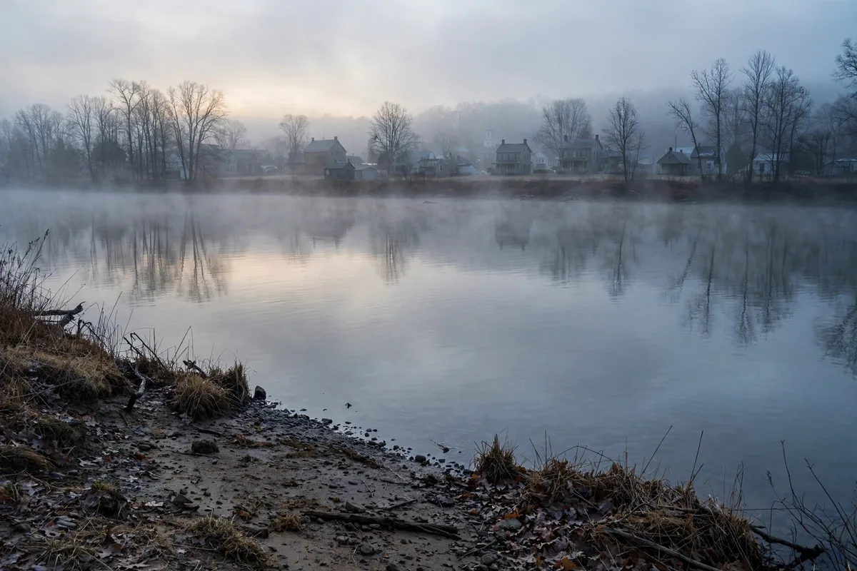Mist over the river beside Seaford at dawn